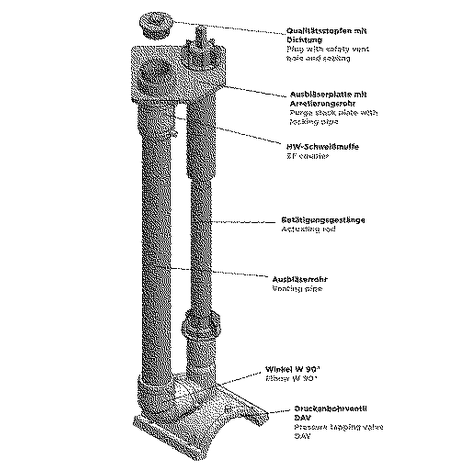 Conducto de descarga 1"/2" para ventilar las tuberías de gas PEHD