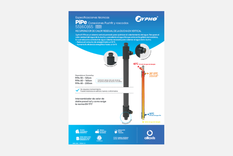 Ficha Técnica - PiPe 55|60|65 Conector Pushfit  y roscadas